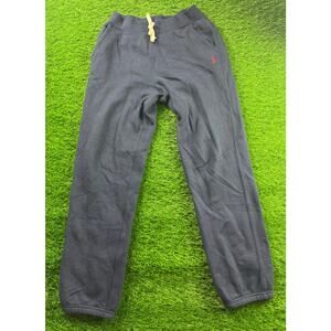 Polo Ralph Lauren Boys Fleece Jogger Sweatpants Navy Blue Red Pony Lg Sz L 14-16